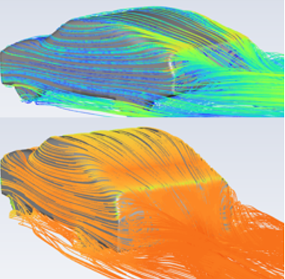 Air flow and pressure variation around car